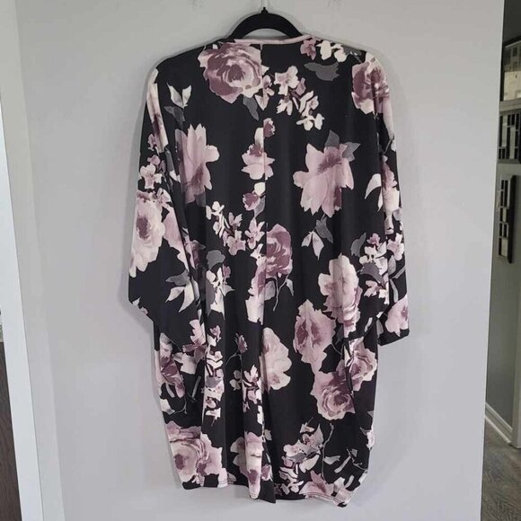 Eclipse cardigan. EUC Black with floral pattern in purple, grey and white. - Picture 5 of 5